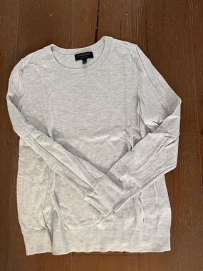 Banana Republic Heather Light Gray Crewneck Sweater